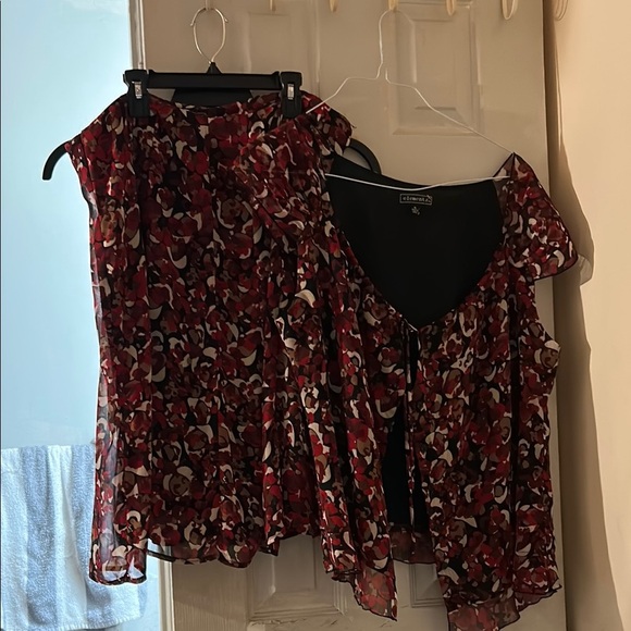 Element Red and Black Mini Skater Skirt Set - Picture 1 of 4